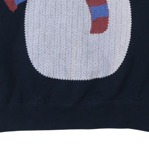 SG Men's Blue Snowman Christmas Sweatshirt Pullover Size M