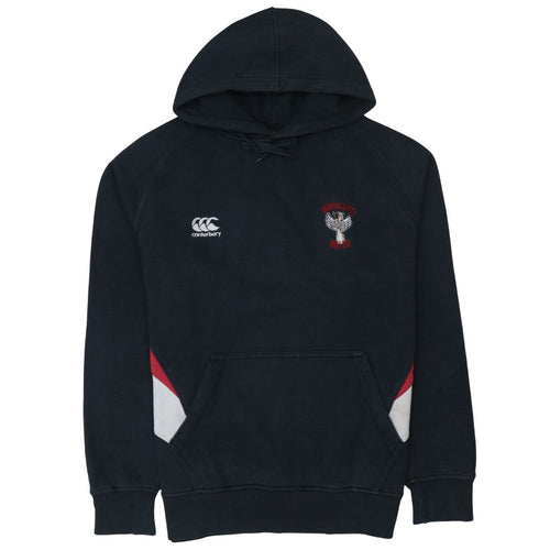 Canterbury Men's Black Pullover Rugby Hoodie L Embroidered Sports Fleece