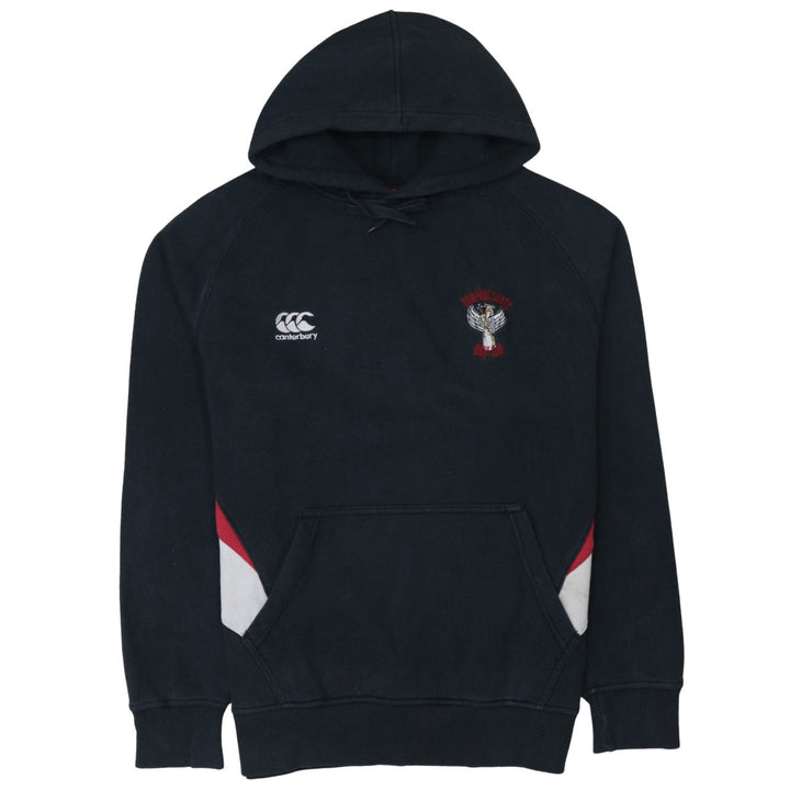 Canterbury Men's Black Pullover Rugby Hoodie L Embroidered Sports Fleece