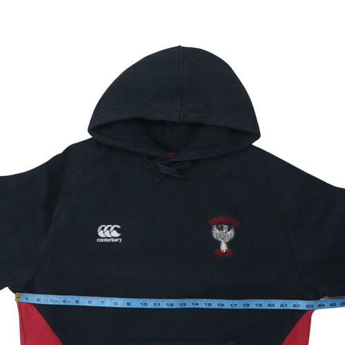 Canterbury Men's Black Pullover Rugby Hoodie L Embroidered Sports Fleece