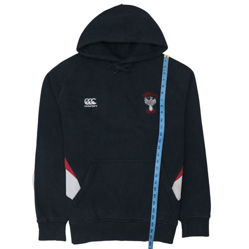 Canterbury Men's Black Pullover Rugby Hoodie L Embroidered Sports Fleece
