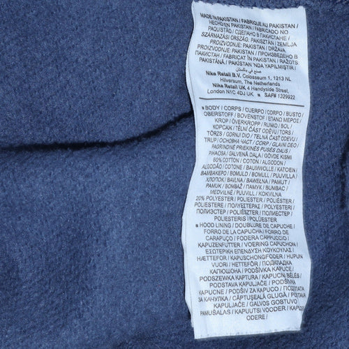 Nike Men's Blue Pullover Hoodie M Regular Fit Sportswear