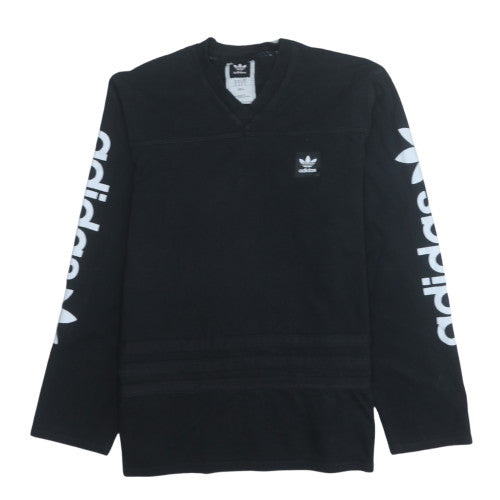 Adidas Men's Black Long Sleeve V-Neck Sports T-Shirt M