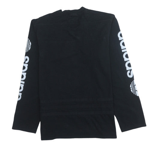 Adidas Men's Black Long Sleeve V-Neck Sports T-Shirt M