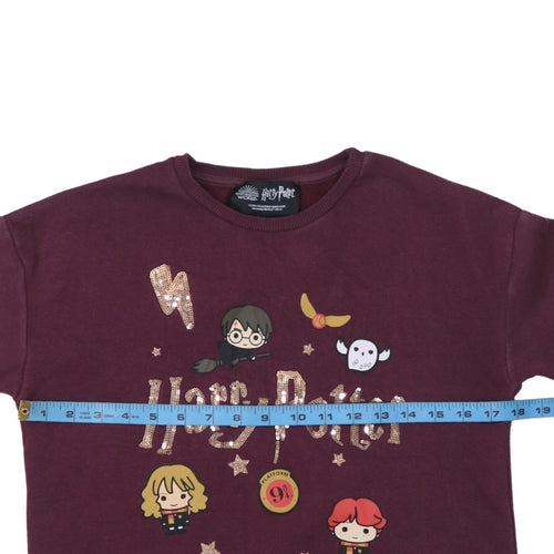 Primark Girls Red Harry Potter Sequin Graphic Pullover Sweatshirt 11-12 Years
