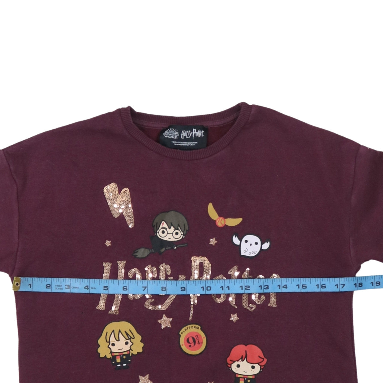 Primark Girls Red Harry Potter Sequin Graphic Pullover Sweatshirt 11-12 Years