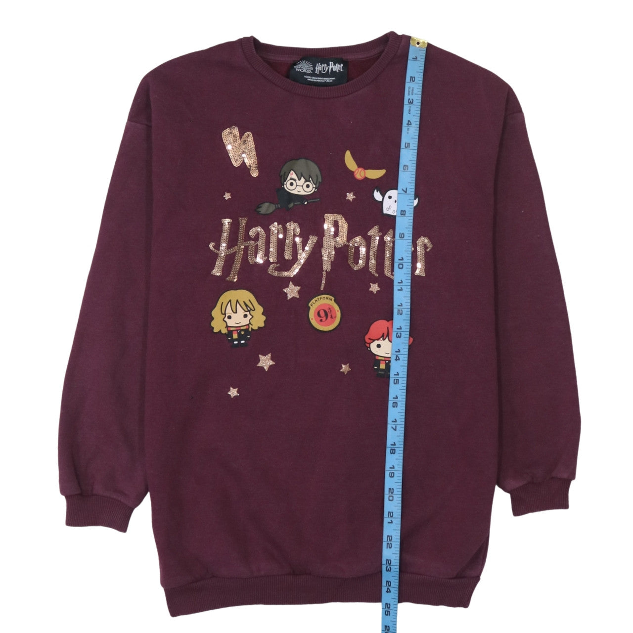 Primark Girls Red Harry Potter Sequin Graphic Pullover Sweatshirt 11-12 Years