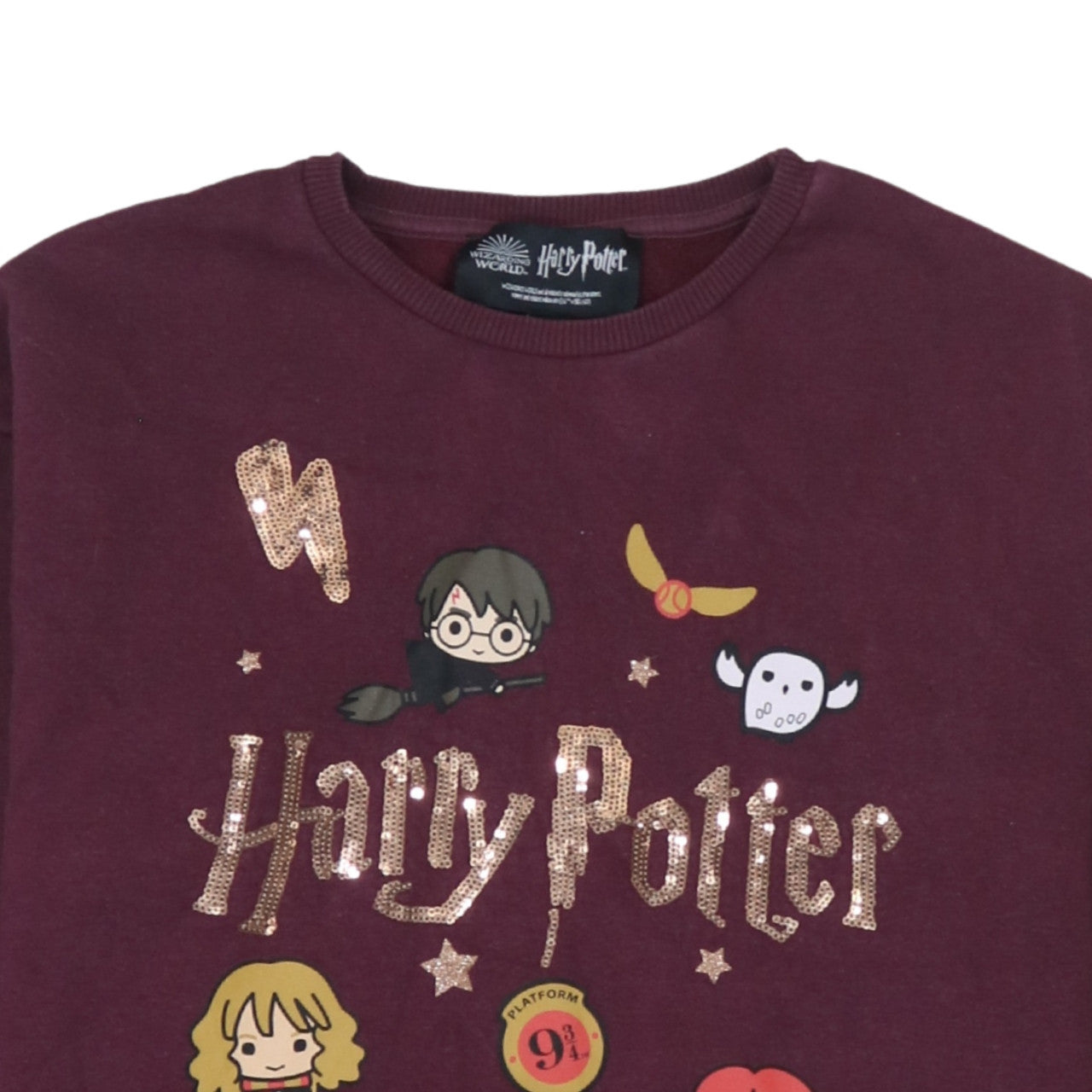 Primark Girls Red Harry Potter Sequin Graphic Pullover Sweatshirt 11-12 Years
