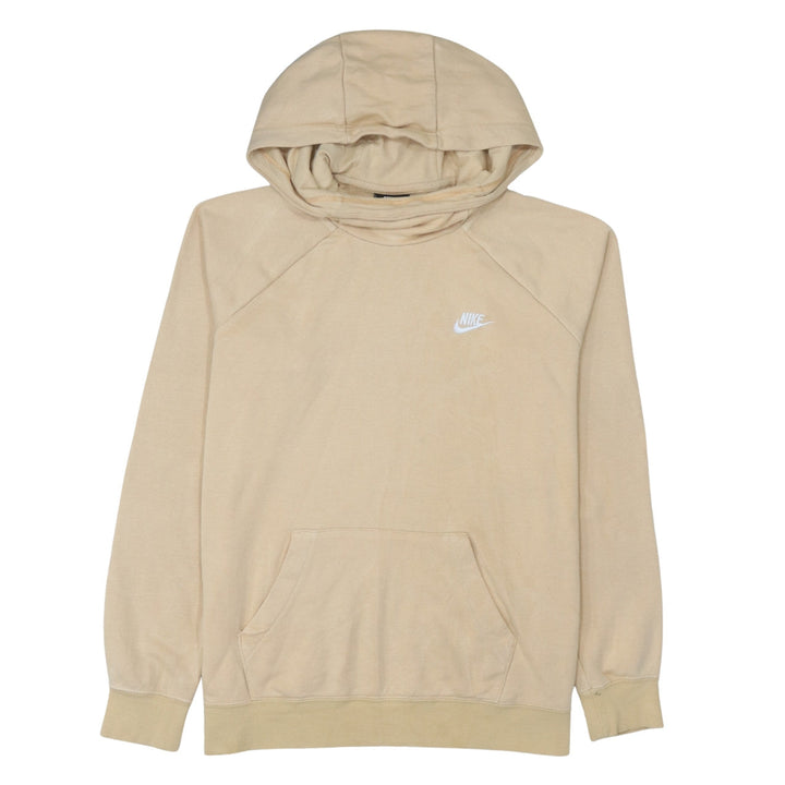 Nike Men Beige Pullover Hoodie L Lightweight Cotton Fleece