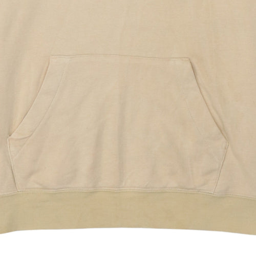 Nike Men Beige Pullover Hoodie L Lightweight Cotton Fleece