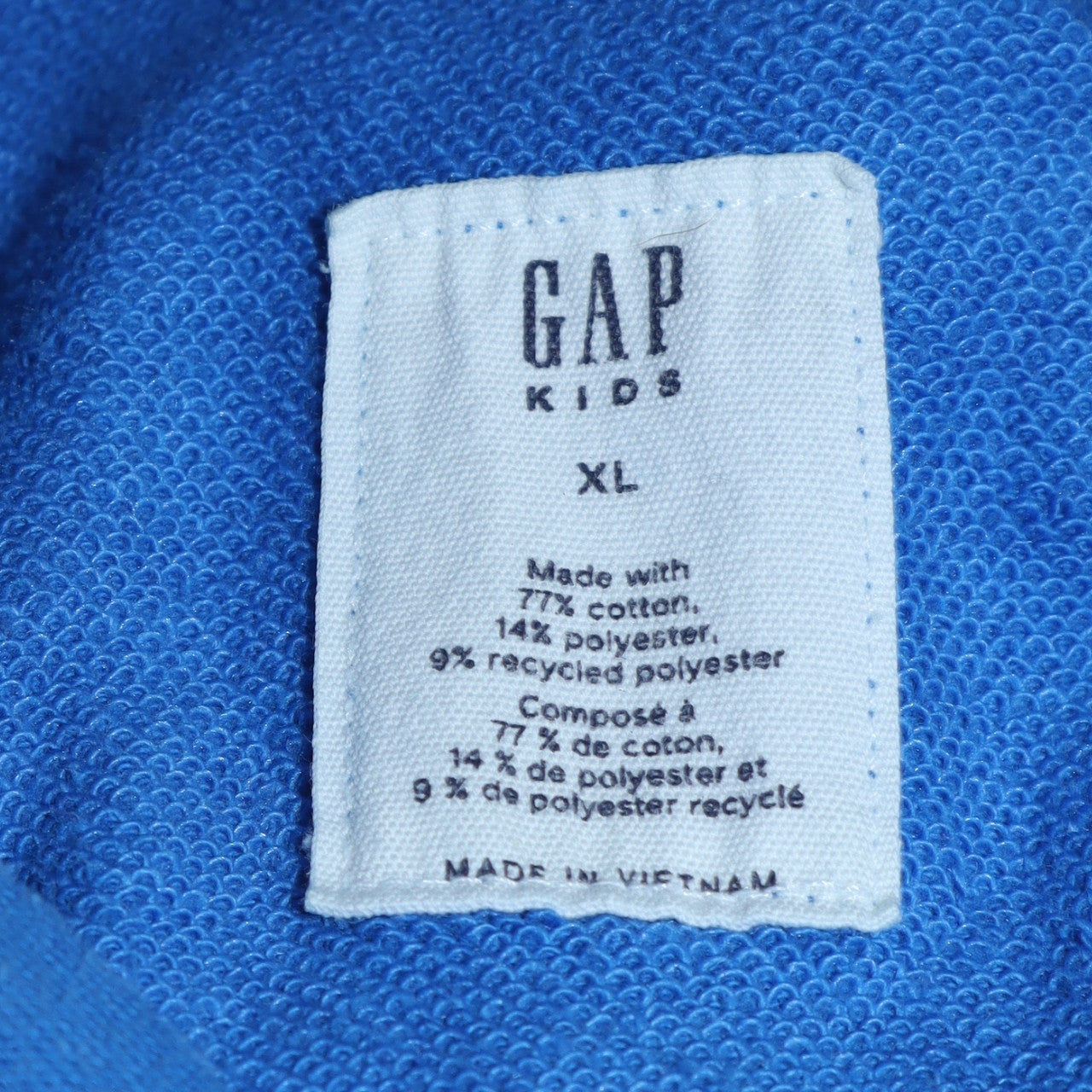GAP Boys Blue XL Pullover Hoodie with Logo Front - Cotton Blend