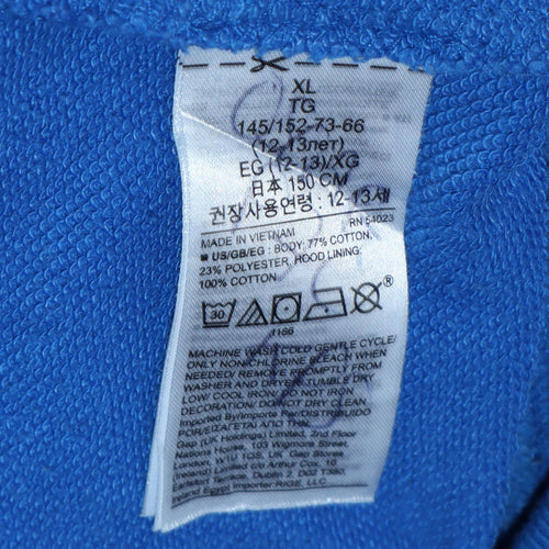 GAP Boys Blue XL Pullover Hoodie with Logo Front - Cotton Blend