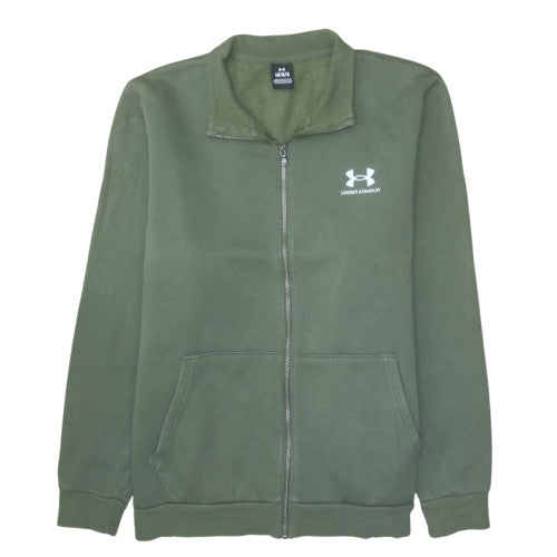 Under Armour Men's Green Large Full Zip Track Jacket Fleece Lined