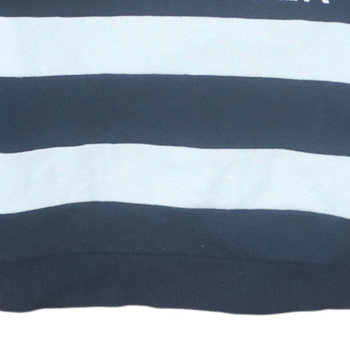 Tommy Hilfiger Men's Blue Striped Logo Crew Neck Sweatshirt Size S