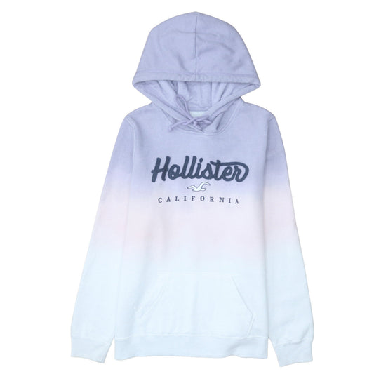 Hollister Women’s Blue Ombre Hoodie L Pullover Logo Sweatshirt
