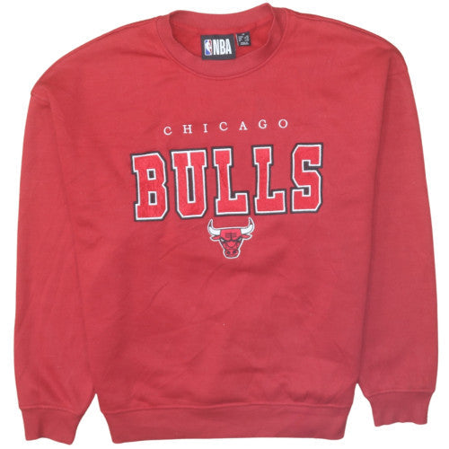 NBA Chicago Bulls Red Crew Neck Sweatshirt Women XS Fleece Cotton Blend