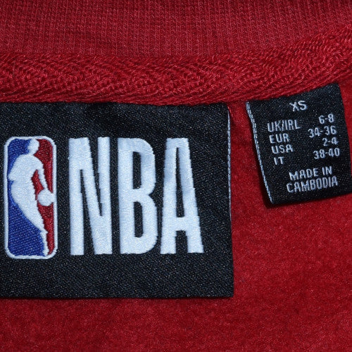 NBA Chicago Bulls Red Crew Neck Sweatshirt Women XS Fleece Cotton Blend