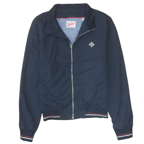 Schott Men's Blue Cotton Bomber Jacket M Classic Casual Zip-Up