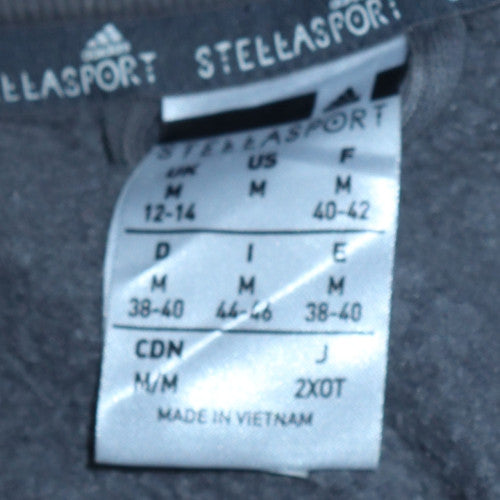 Adidas StellaSport Womens Grey White Full Zip Hoodie Size M