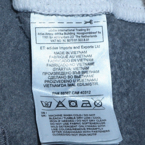 Adidas StellaSport Womens Grey White Full Zip Hoodie Size M