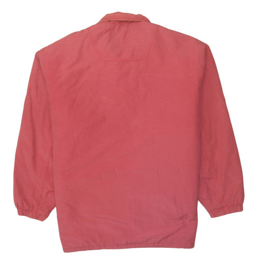 Quiksilver Men’s Red Bomber Jacket L Retro 90s Full Zip Cotton Blend