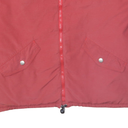 Quiksilver Men’s Red Bomber Jacket L Retro 90s Full Zip Cotton Blend