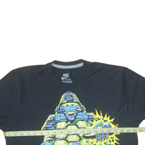 Nike Mens Black Graphic Print Regular Fit T-Shirt Size L