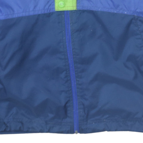 Nike Men's Blue Green Windbreaker Jacket Size M Hooded Retro 90s Style