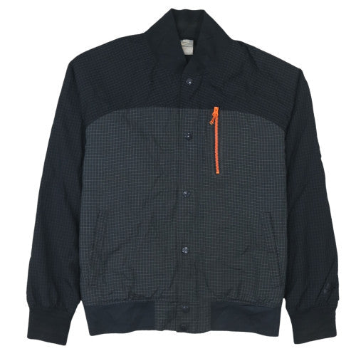 Nike Mens Black Grid Track Jacket Medium Nylon Blend Zip Sportswear