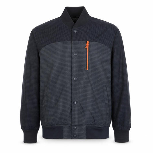 Front view of Nike men’s black grid track jacket medium nylon blend zip sportswear