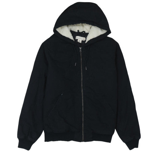 H&M L.O.G.G. Mens Black XL Hooded Lined Cotton Jacket