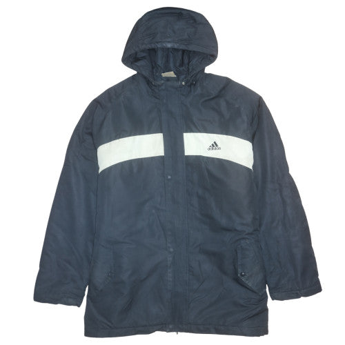 Adidas Men's Blue L Parka Jacket Hooded Water Resistant Winter Coat