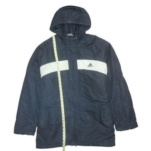Adidas Men's Blue L Parka Jacket Hooded Water Resistant Winter Coat