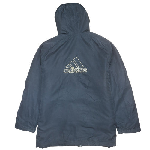 Adidas Men's Blue L Parka Jacket Hooded Water Resistant Winter Coat