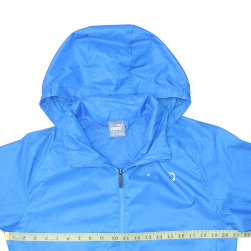 Puma Men's Blue Hooded Windbreaker Jacket Size S
