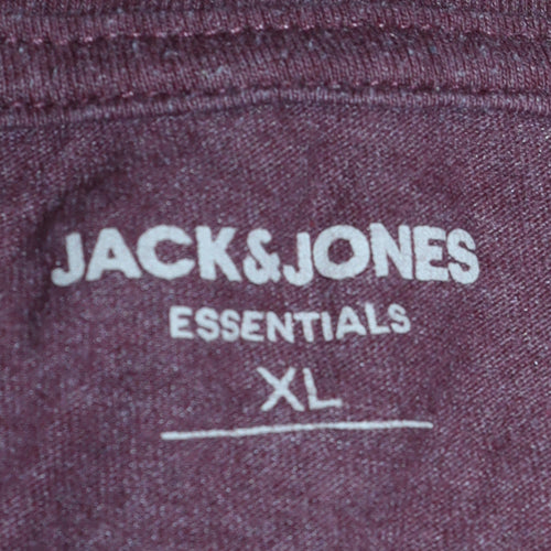 Jack & Jones Men's Brown Graphic Crew Neck T-Shirt XL