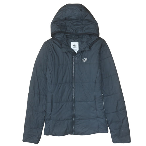 Adidas Women's Black Hooded Puffer Jacket Size 10