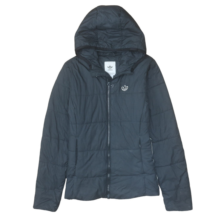 Adidas Women's Black Hooded Puffer Jacket Size 10