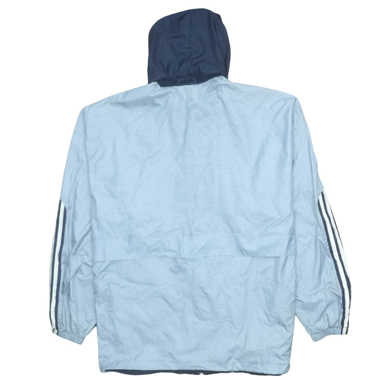 Adidas Men's Blue Hooded Windbreaker Jacket Size L