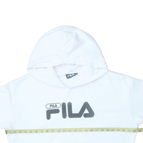 Fila Womens White Pink Stripe Cropped Hoodie XL Casual