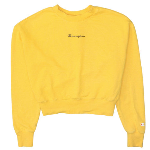 Champion Womens Yellow Small Pullover Crew Neck Sweatshirt