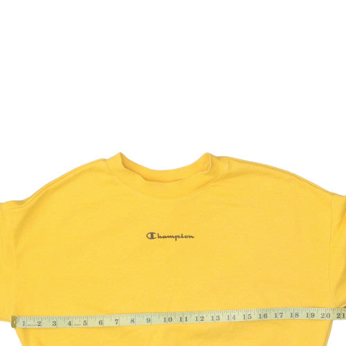 Champion Womens Yellow Small Pullover Crew Neck Sweatshirt