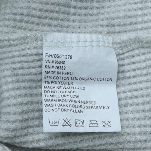 Timberland Men's Grey Waffle-Knit Cotton Crew Neck Pullover L