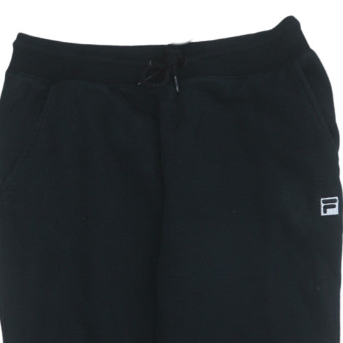 Fila Men’s Black Jogger Trousers L Regular Fit Fleece Casual