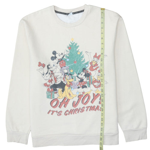 Disney at George Womens Beige Christmas Sweatshirt L 16-18 Crew Neck