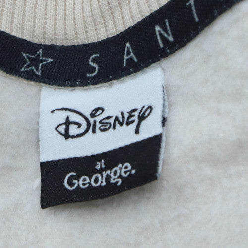 Disney at George Womens Beige Christmas Sweatshirt L 16-18 Crew Neck