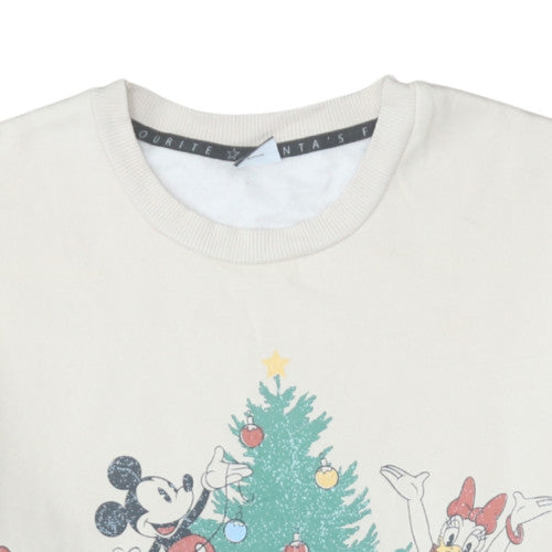 Disney at George Womens Beige Christmas Sweatshirt L 16-18 Crew Neck