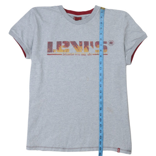 Levi's Men’s Grey Red Tab Graphic Print Crew Neck T-Shirt Medium