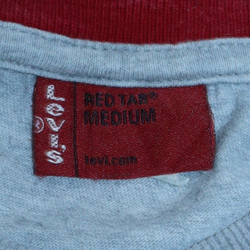 Levi's Men’s Grey Red Tab Graphic Print Crew Neck T-Shirt Medium