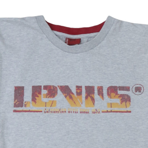 Levi's Men’s Grey Red Tab Graphic Print Crew Neck T-Shirt Medium
